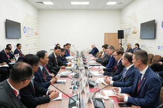 18 июня 2025 года на полях ПМЭФ-2025 состоялась двусторонняя встреча с делегацией Республики Союз Мьянма.